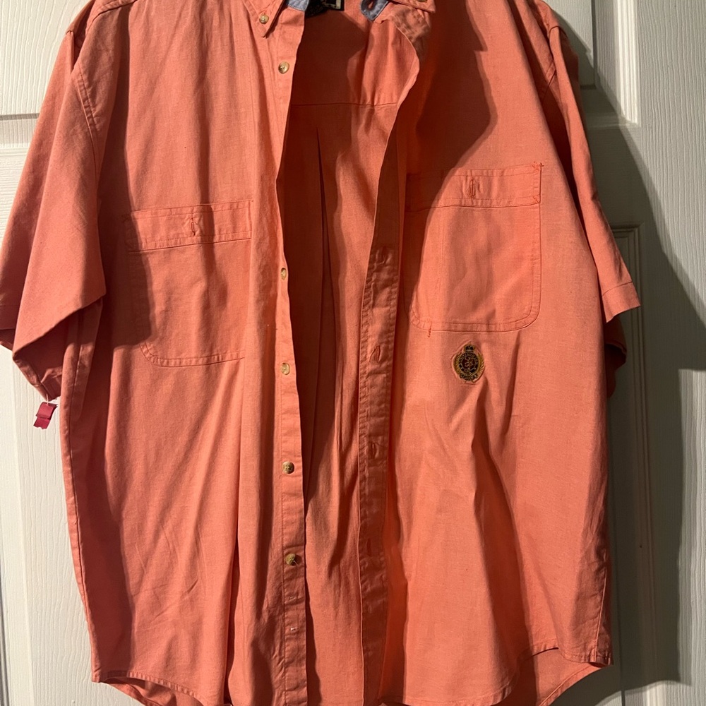 Men's Casual Coral Button Down Shirt